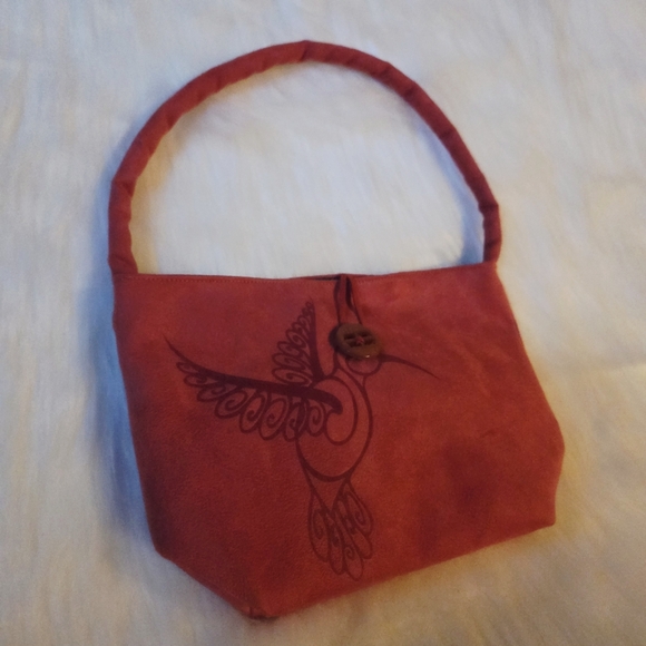 Kairos Vancouver *rare* Hummingbird Boho Suede Handbag (2000's Collector, NWOT) - Picture 2 of 8